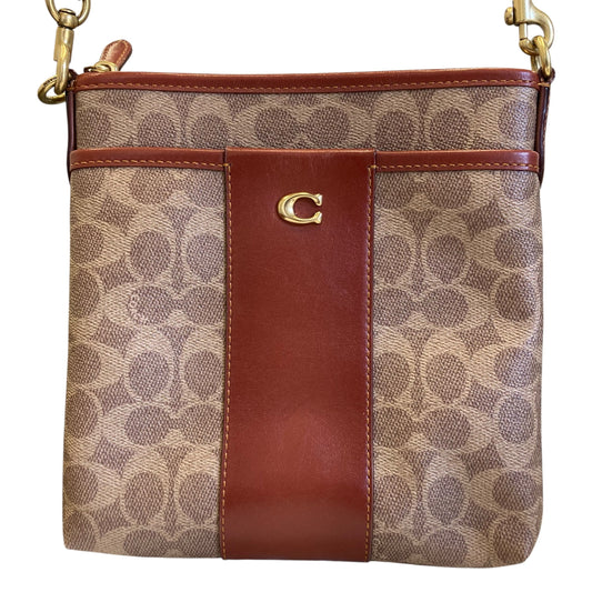 Crossbody Designer By Coach In Brown & Tan, Size:Small