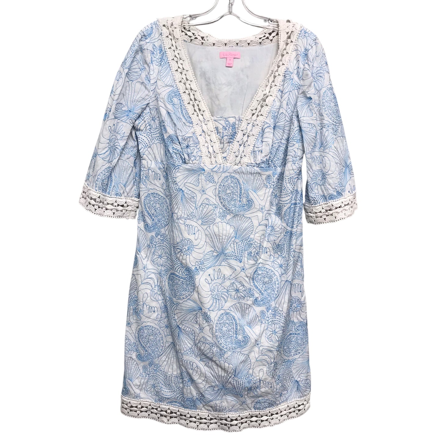 Dress Designer By Lilly Pulitzer In Blue & White, Size:M