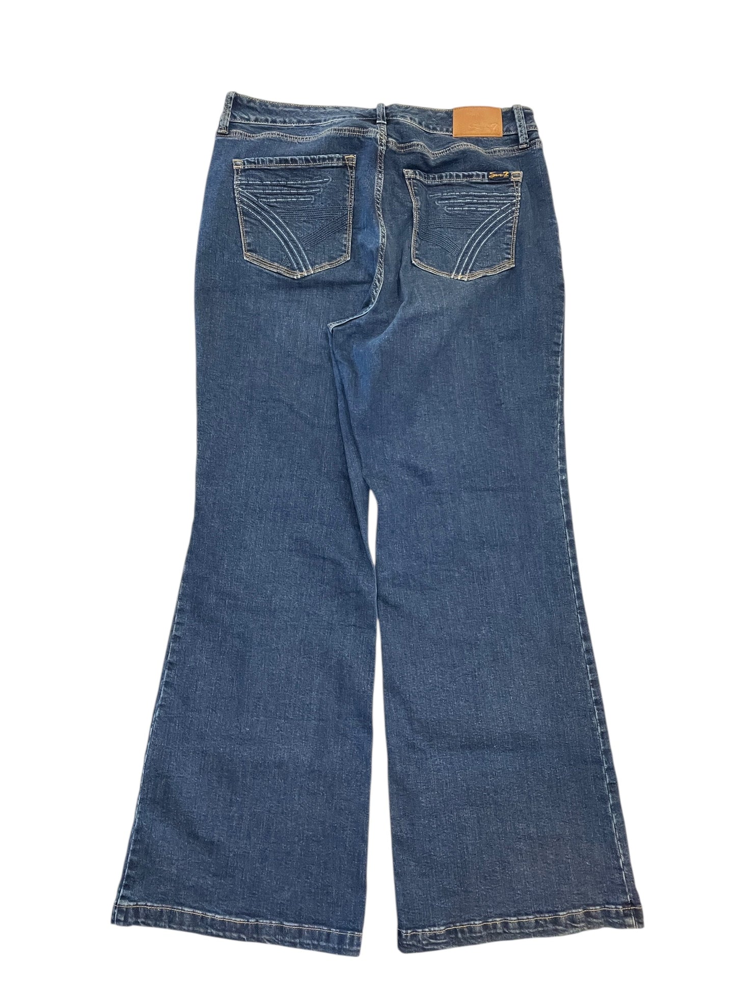 Jeans Wide Leg By Seven 7 In Blue Denim, Size:14