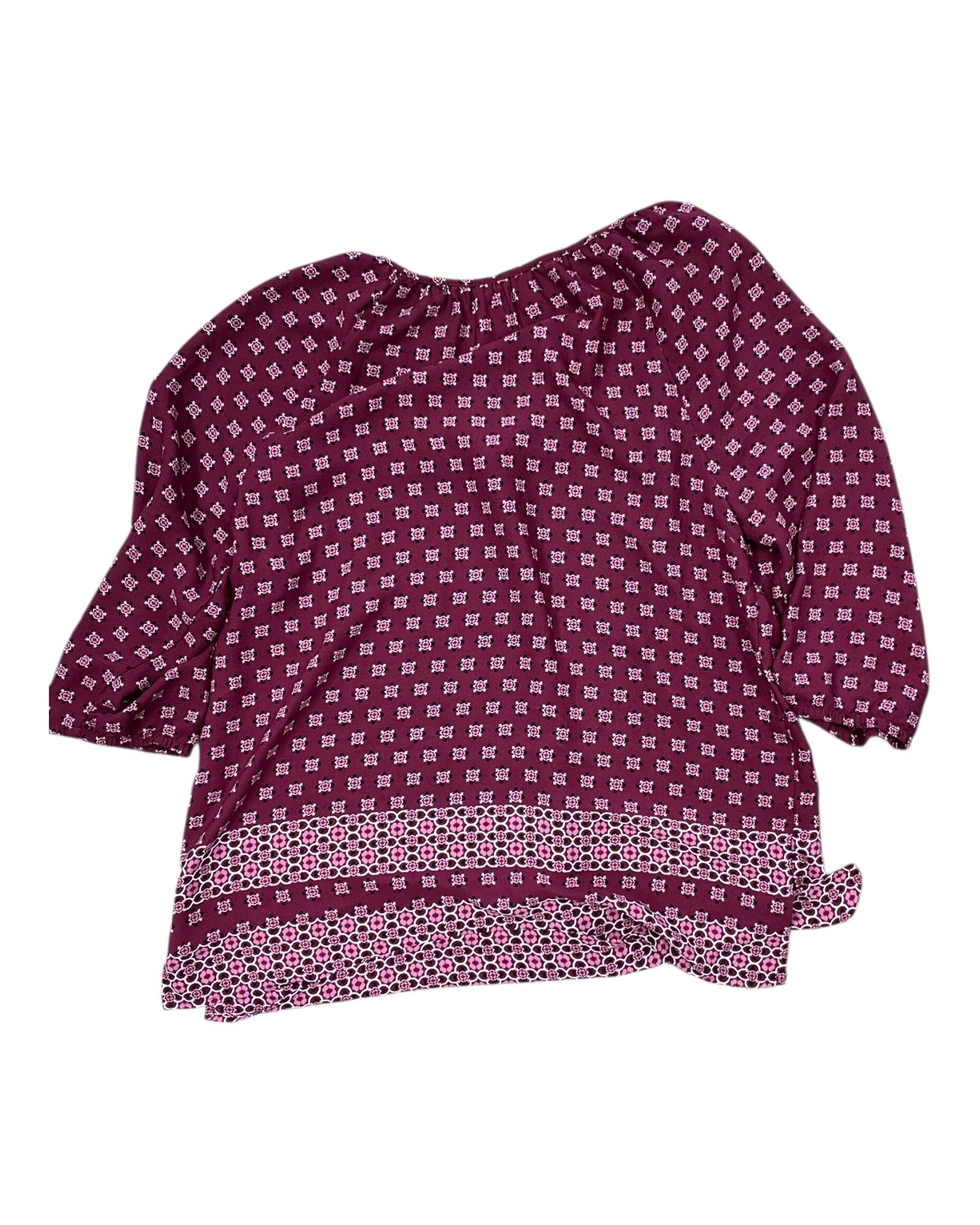 Top 3/4 Sleeve By Faded Glory In Red, Size:L