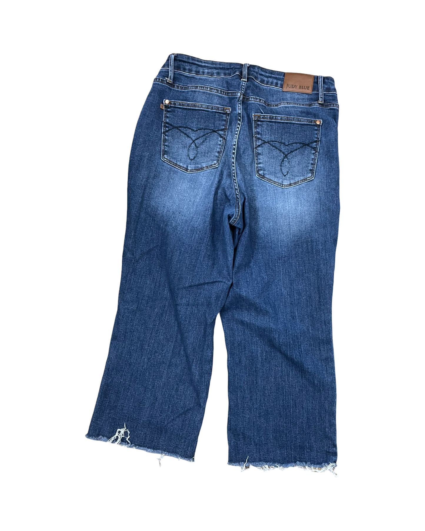 Jeans Cropped By Judy Blue In Blue Denim, Size:14