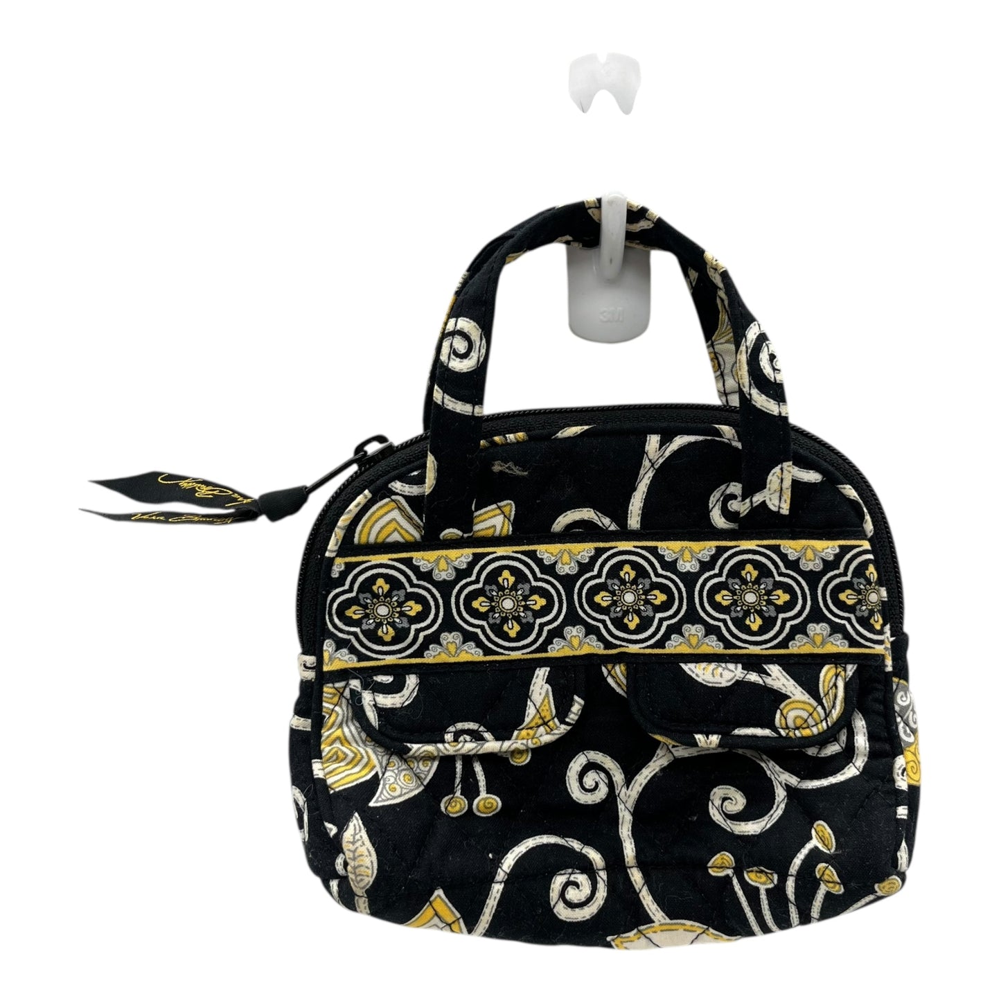 Makeup Bag By Vera Bradley In Black & Yellow, Size:Small