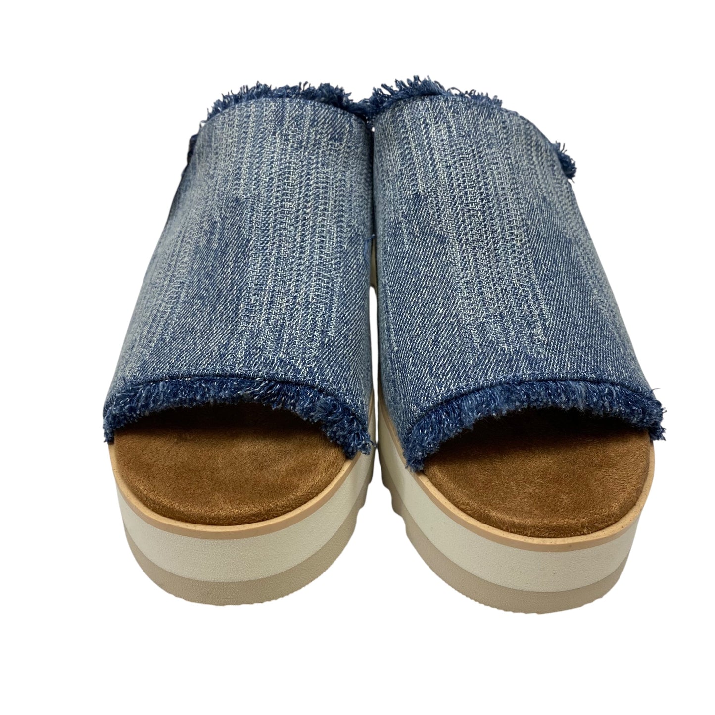 Sandals Heels Wedge By Toms In Blue, Size:8.5