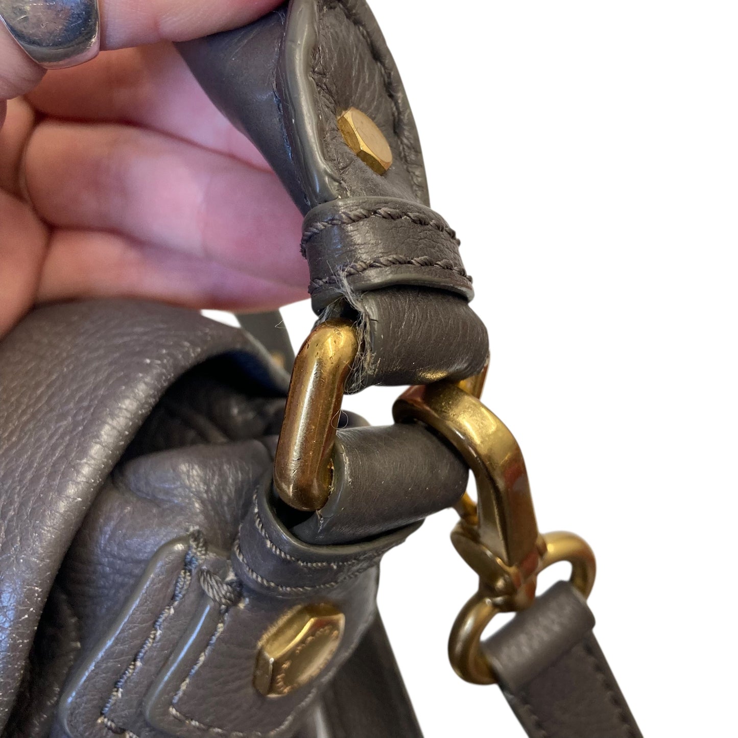 Handbag Designer By Marc By Marc Jacobs In Grey, Size:Medium