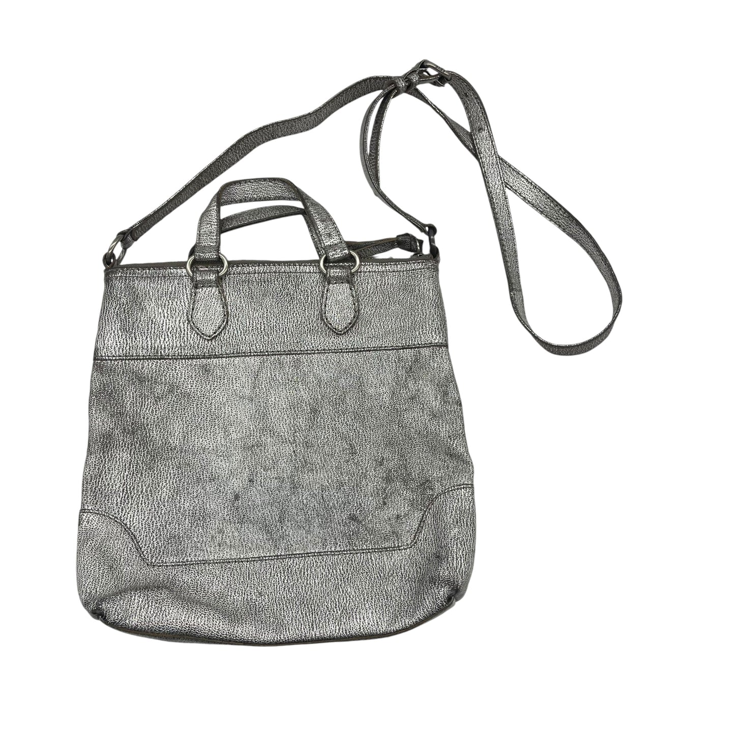 Crossbody Designer By Frye In Silver, Size:Medium