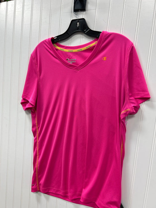 Athletic Top Ss By Champion In Pink, Size:2X