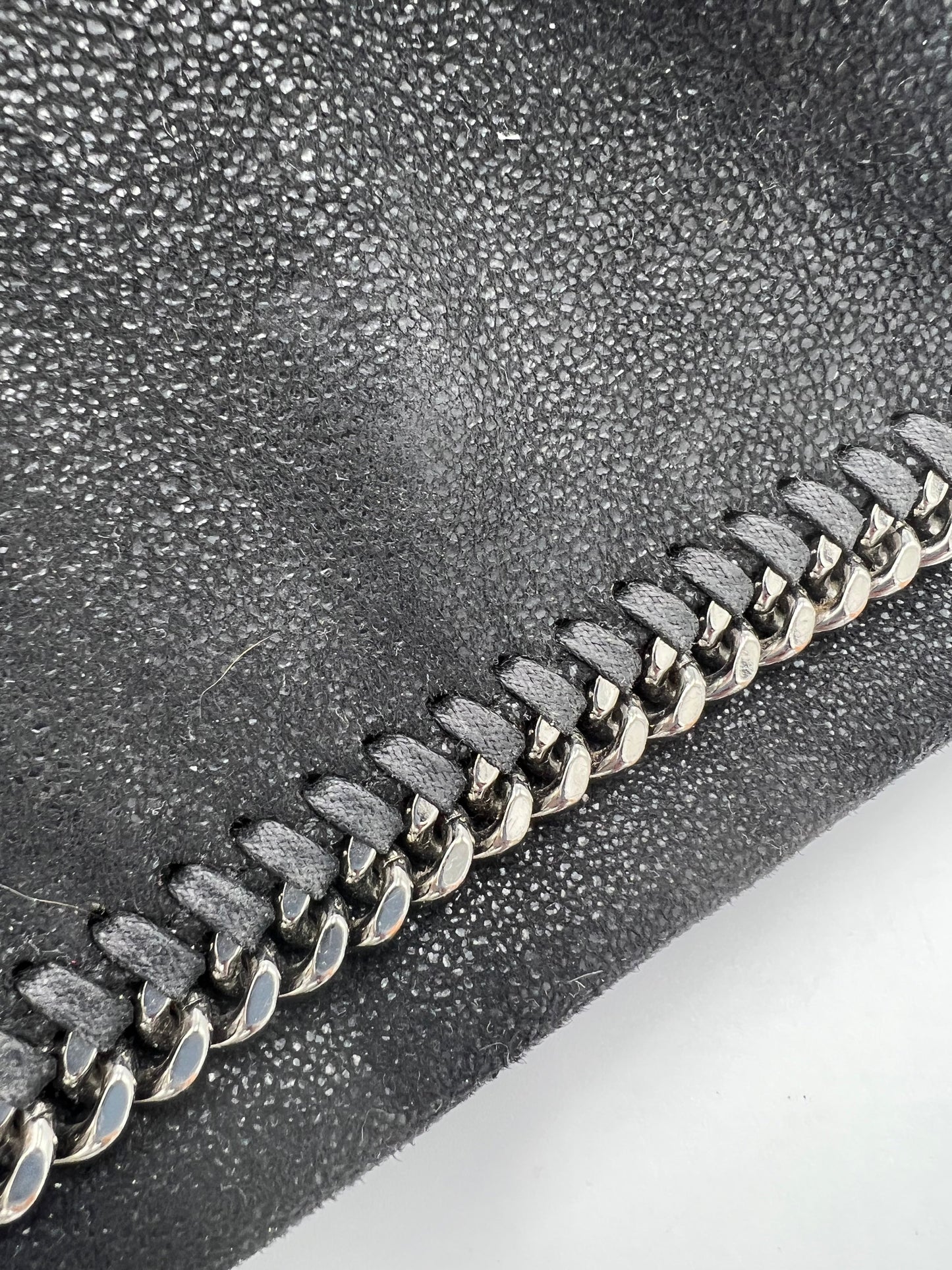 Stella Mccartney Glitter Designer Foldover Falabella in Black