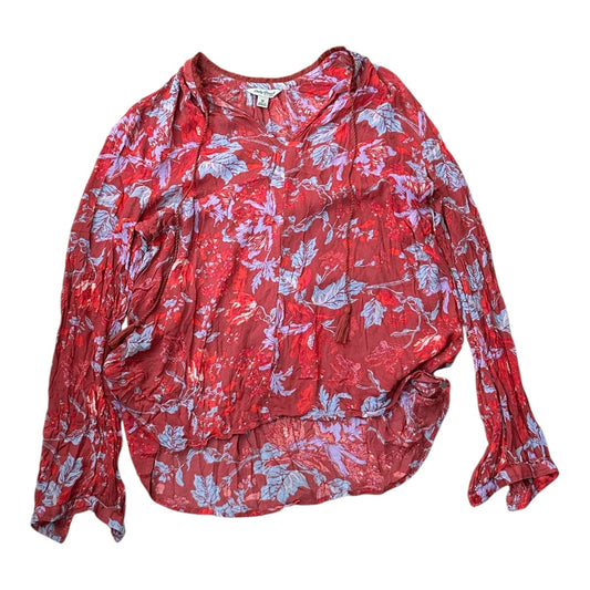 Blouse Ls By Lucky Brand In Red, Size:M