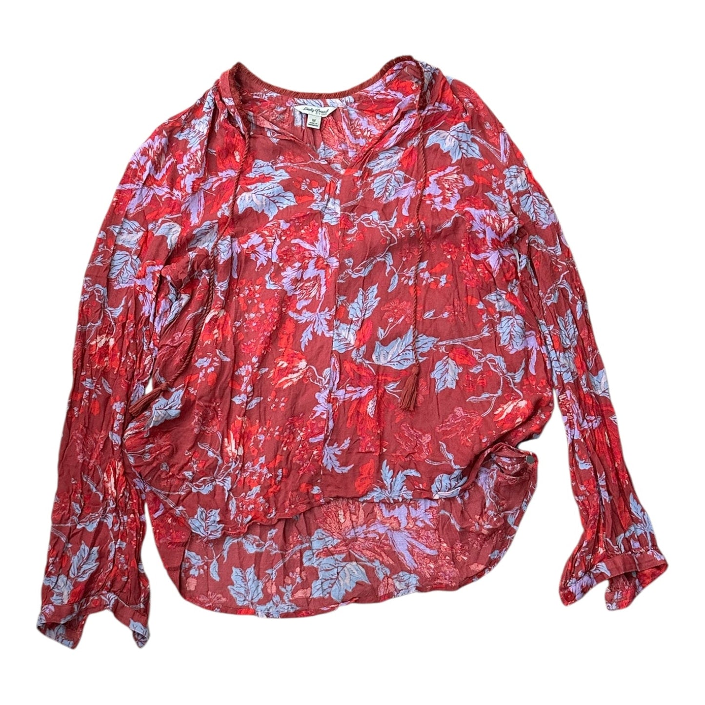 Blouse Ls By Lucky Brand In Red, Size:M