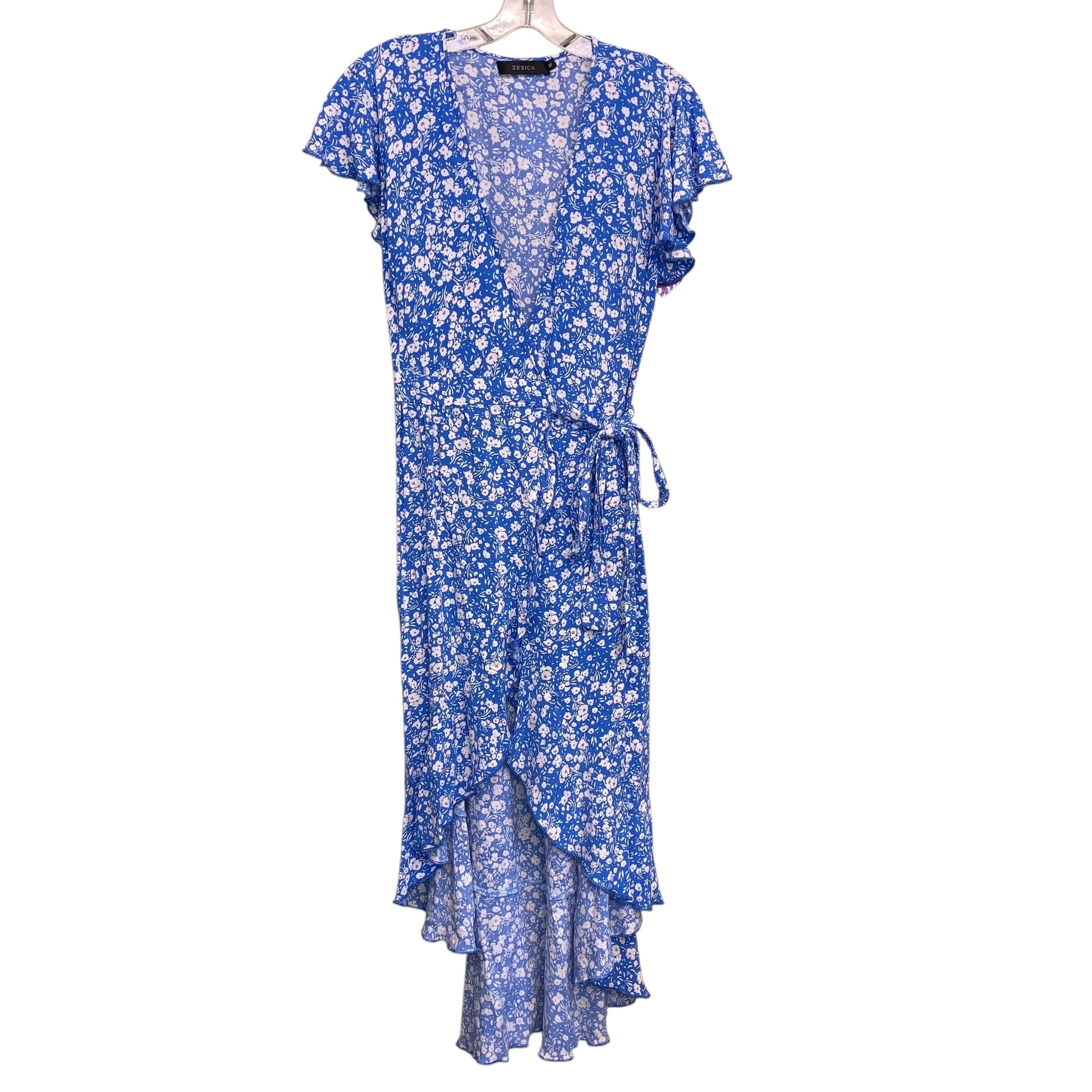 Dress Casual Short By Zesica In Blue, Size:M Dress Casual Short By Zesica In Blue, Size:M
