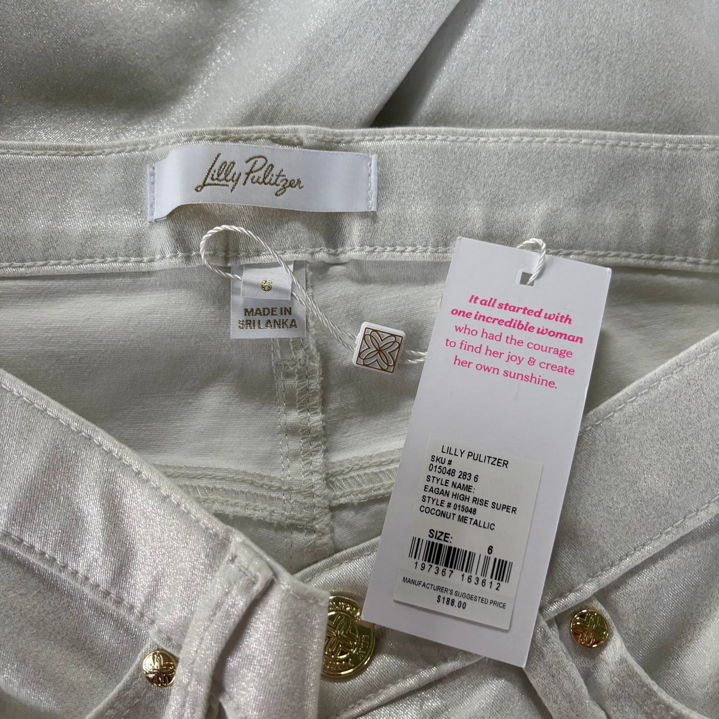 Jeans Designer By Lilly Pulitzer In Silver, Size: 6