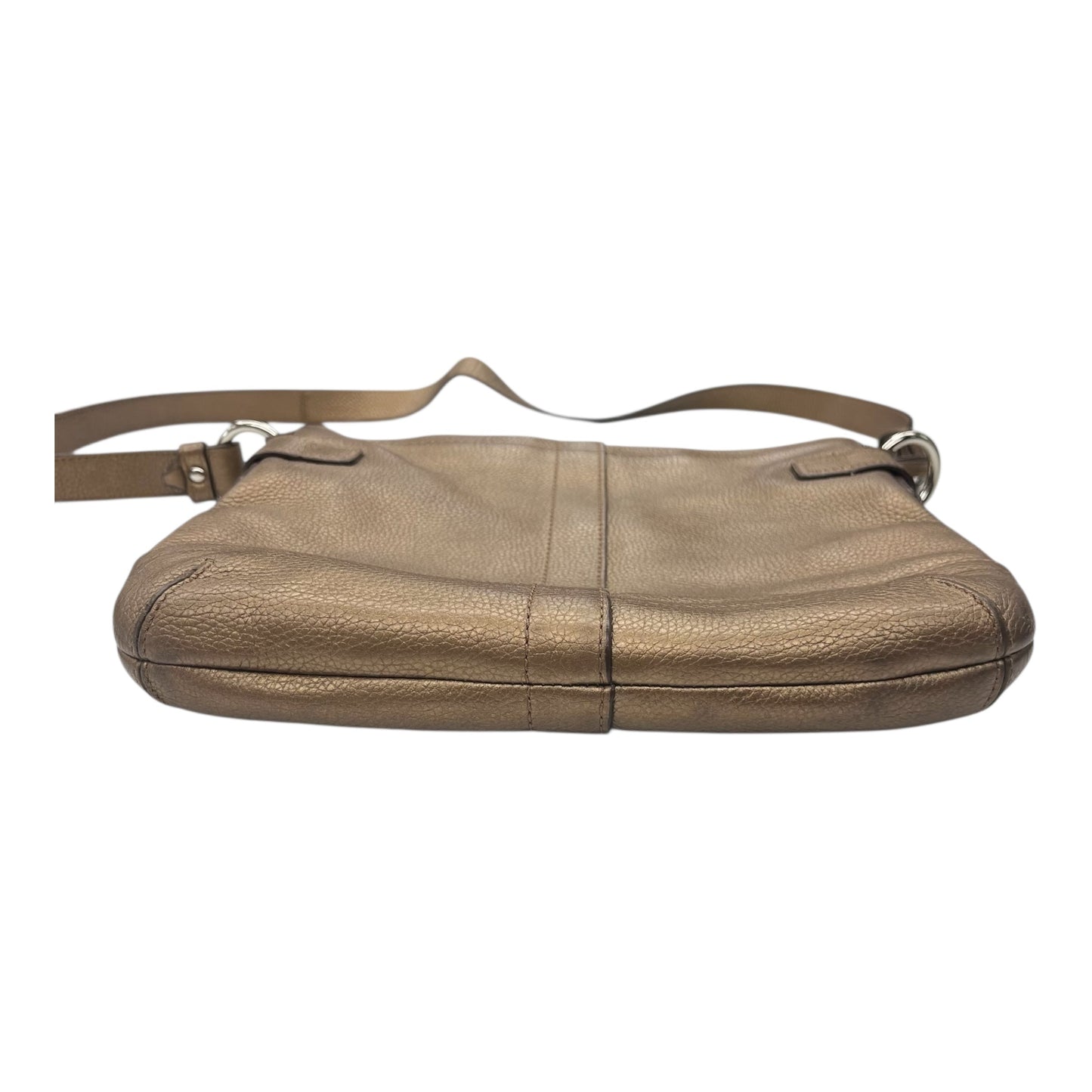 Crossbody Designer By Coach In Bronze, Size:Medium