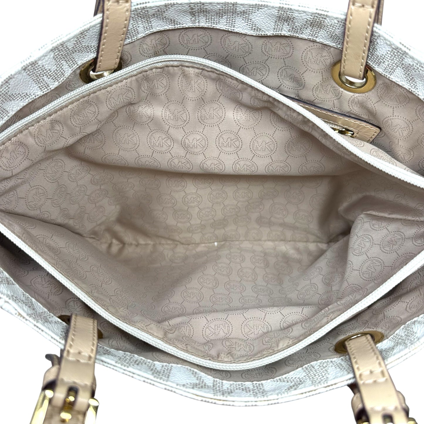 Signature Coated Canvas & Leather Jet Set East West Tote By Michael By Michael Kors, Size: Medium