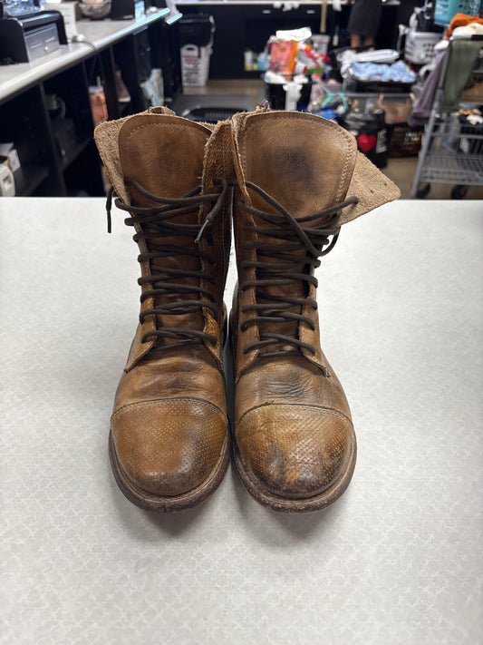 Boots Ankle Flats By Bed Stu In Tan, Size:6