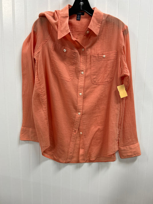 Blouse Ls By Chaps In Orange, Size:L