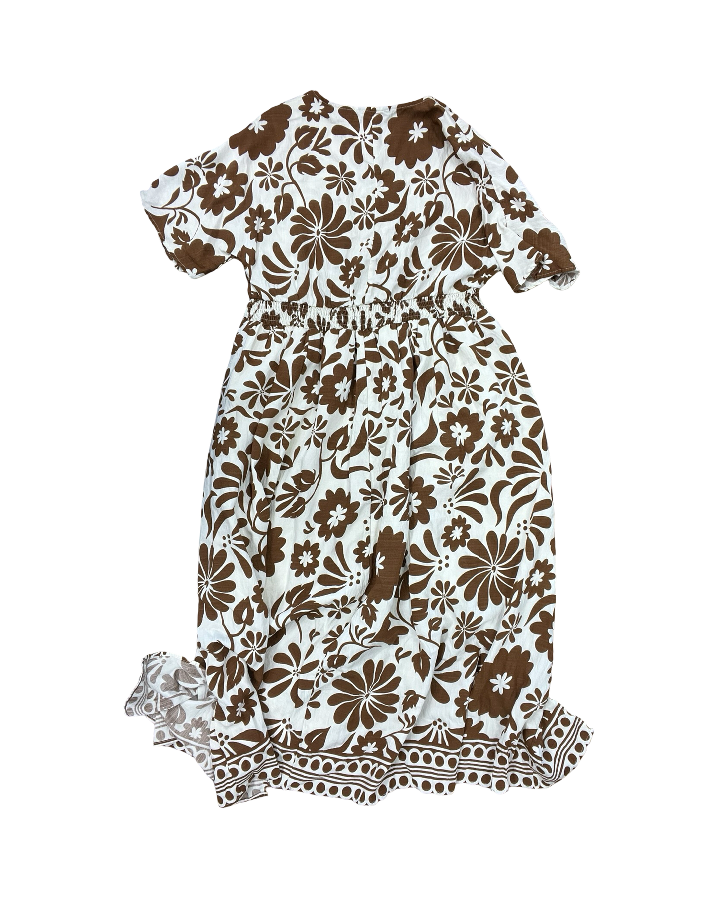 Dress Casual Maxi By Bloomchic In Brown & Cream, Size:L