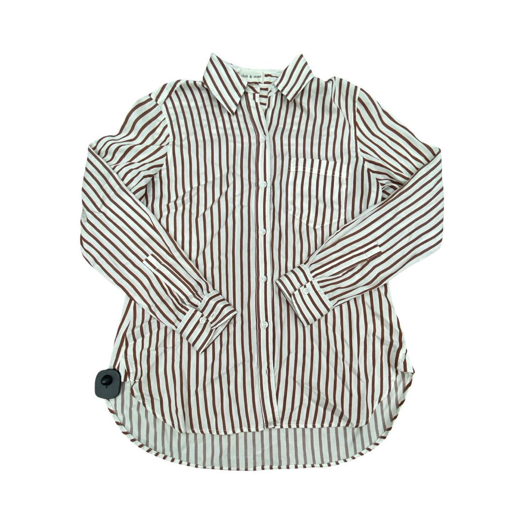 Top Ls By Cloth & Stone In Striped Pattern, Size:Xs