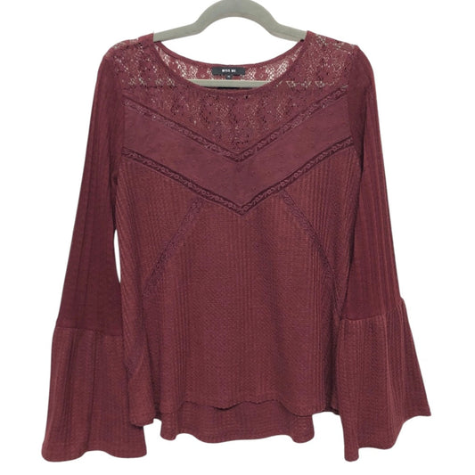 Top Ls By Miss Me In Maroon, Size:M