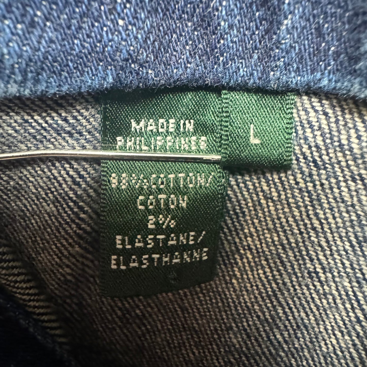 Jacket Denim By Lauren Jeans Co In Blue Denim, Size: L