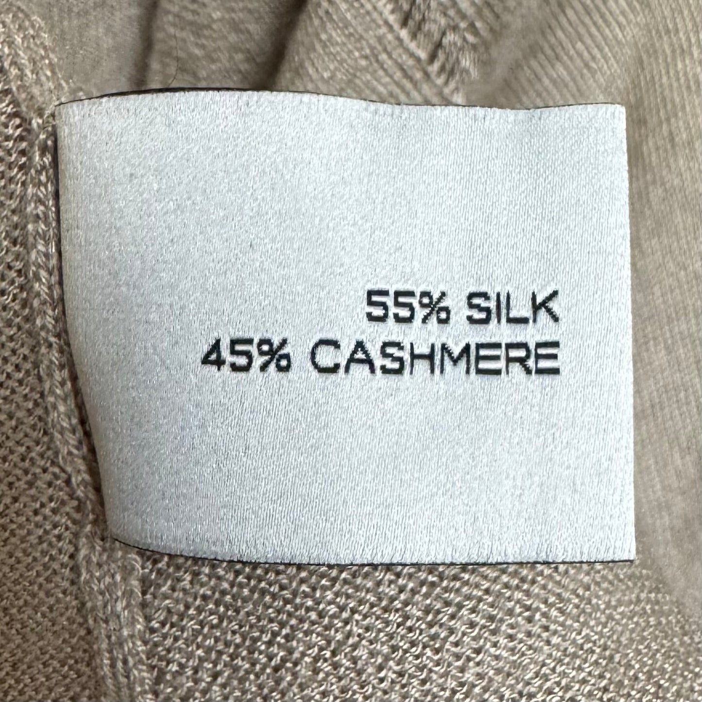 Cashmere Silk Blend Open Front Cardigan Sweater By Saks Fifth Avenue In Beige, Size: L