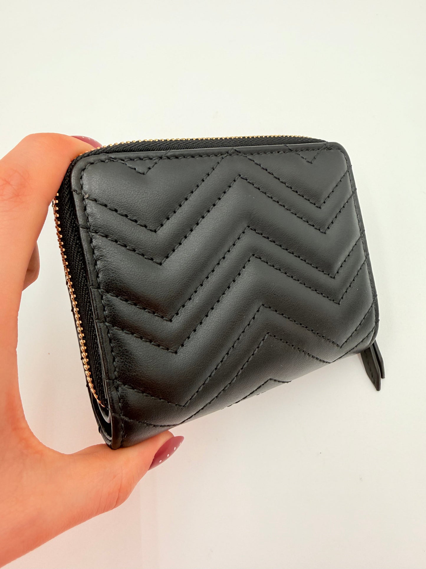 Wallet Luxury Designer By Gucci In Black & Gold, Size:Small
