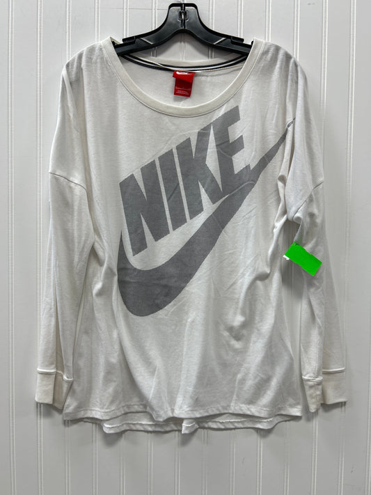 Athletic Top Ls Collar By Nike Apparel In White, Size:S