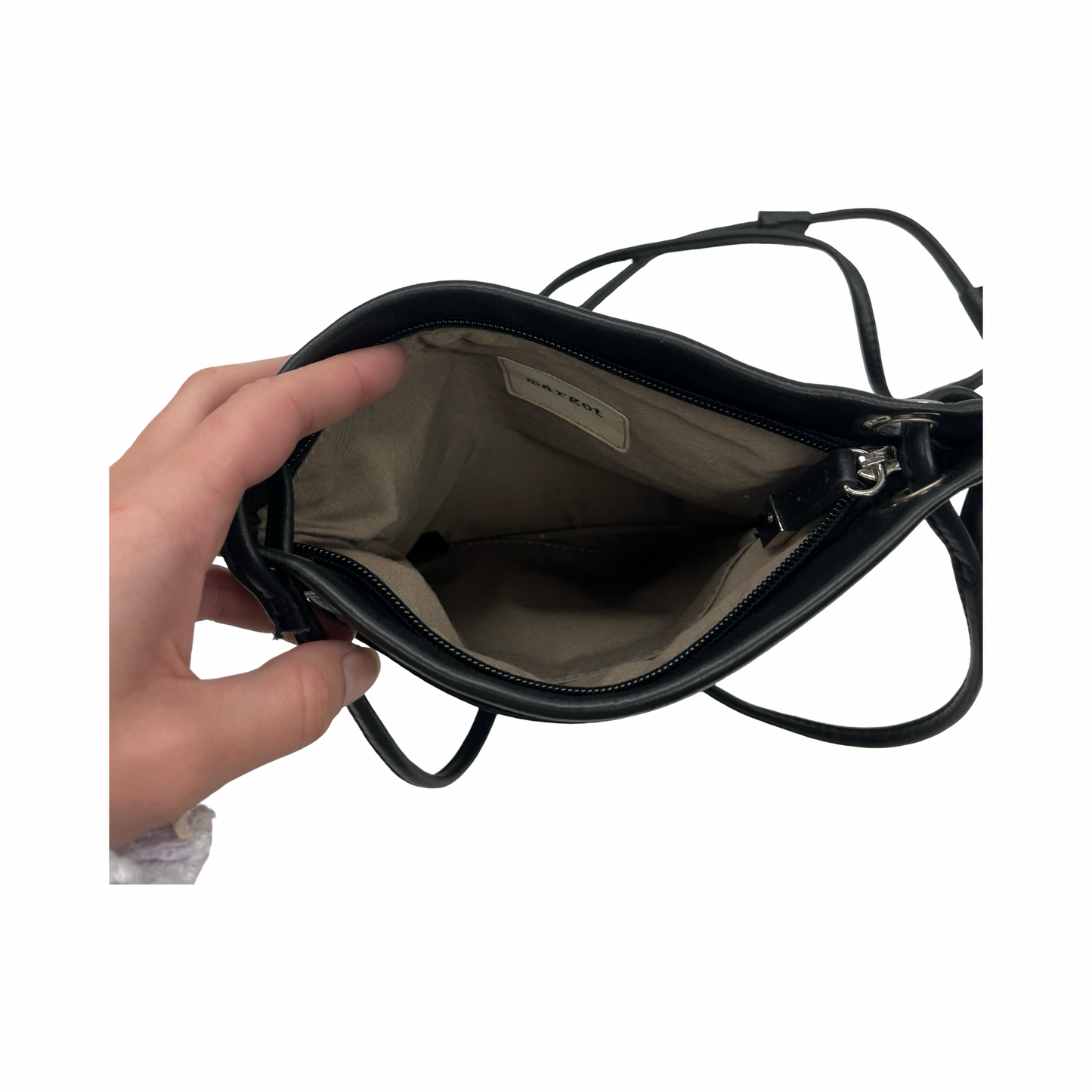 Crossbody Leather By Margot In Black, Size:Small