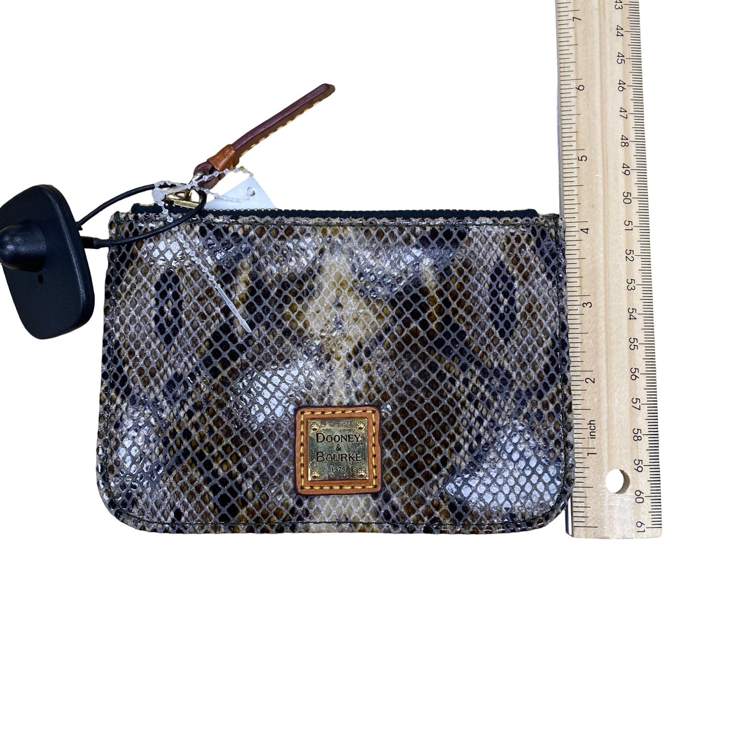 Coin Purse Designer By Dooney And Bourke In Snakeskin Print, Size:Small