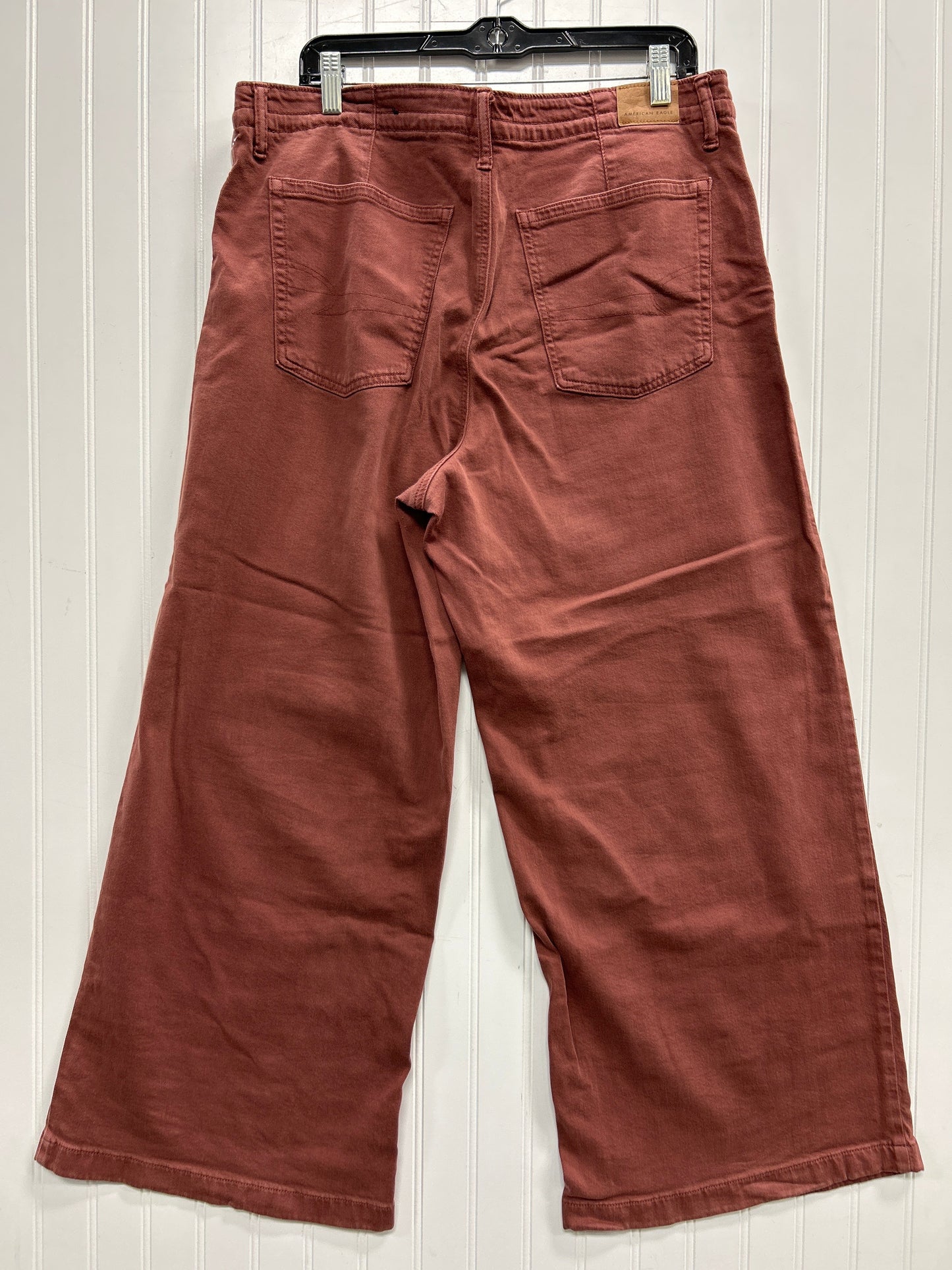 Jeans Wide Leg By American Eagle In Red Denim, Size:14