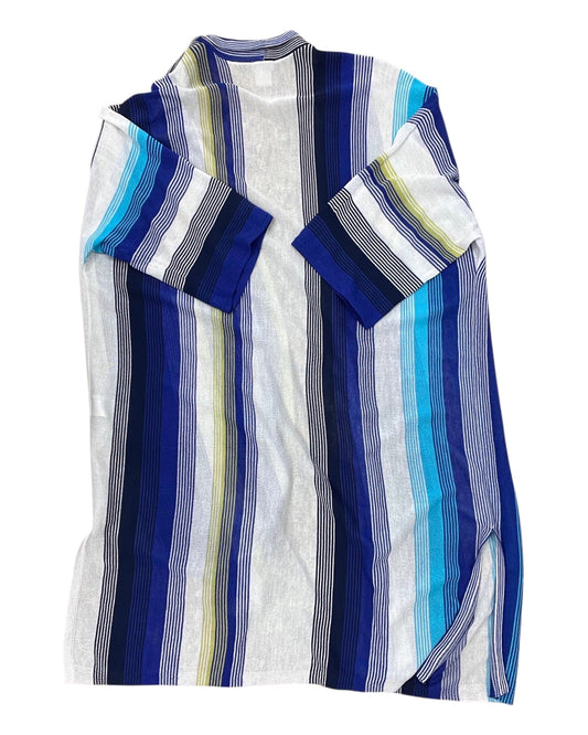 Cardigan By Chicos In Blue & White, Size:L