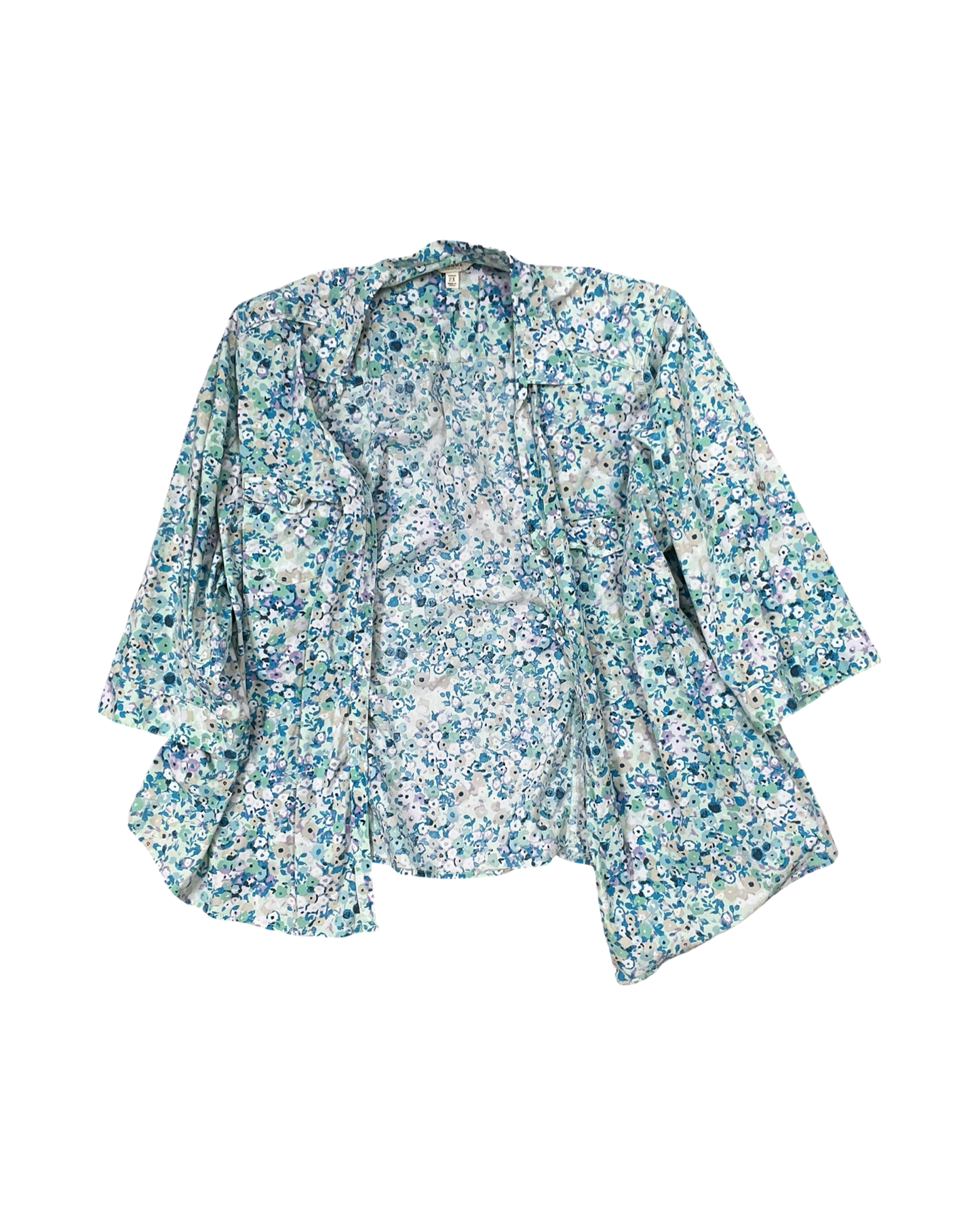 Blouse 3/4 Sleeve By Sonoma In Teal, Size:2X
