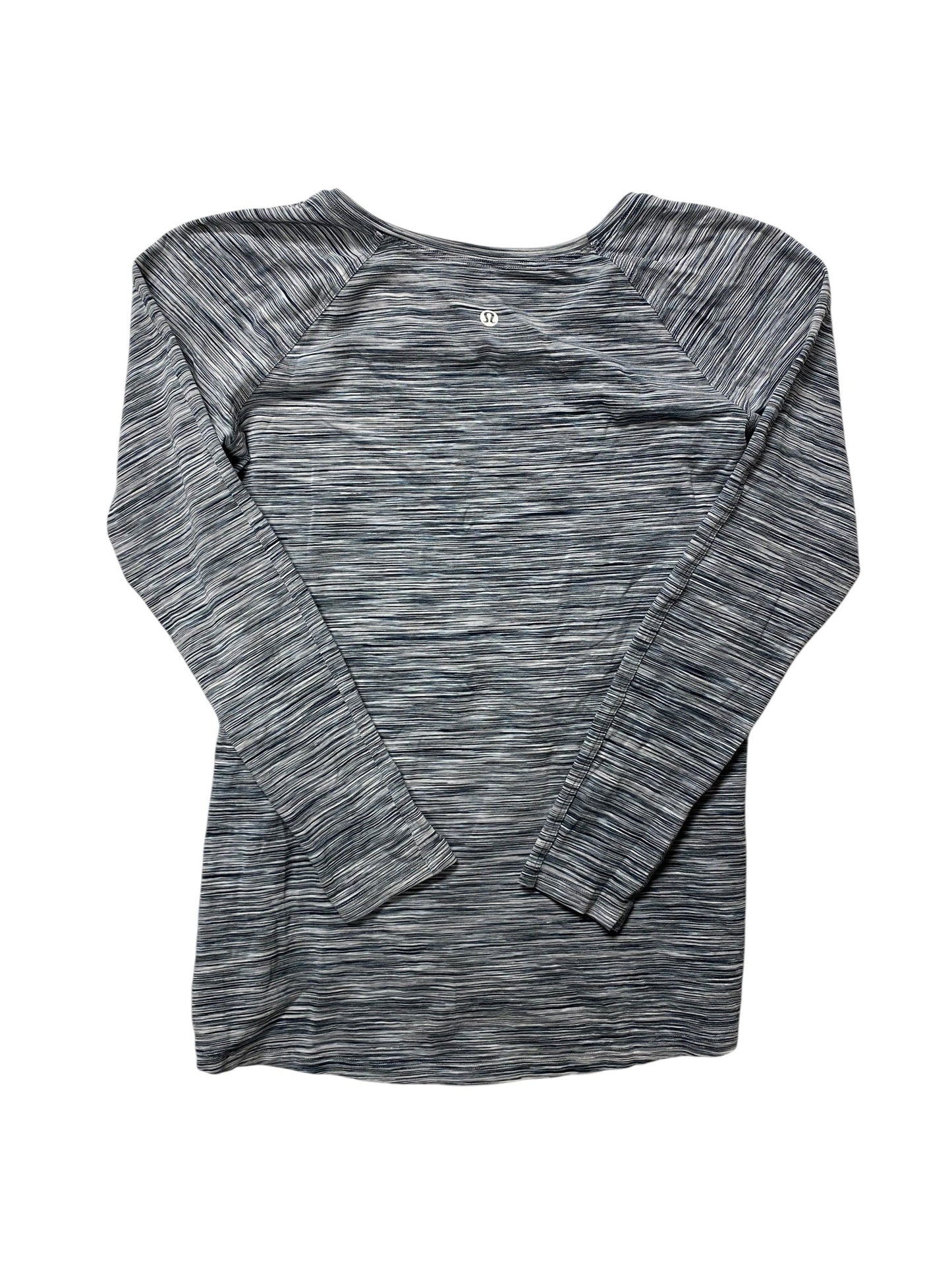 Athletic Top Ls Collar By Lululemon In Striped Pattern, Size:M