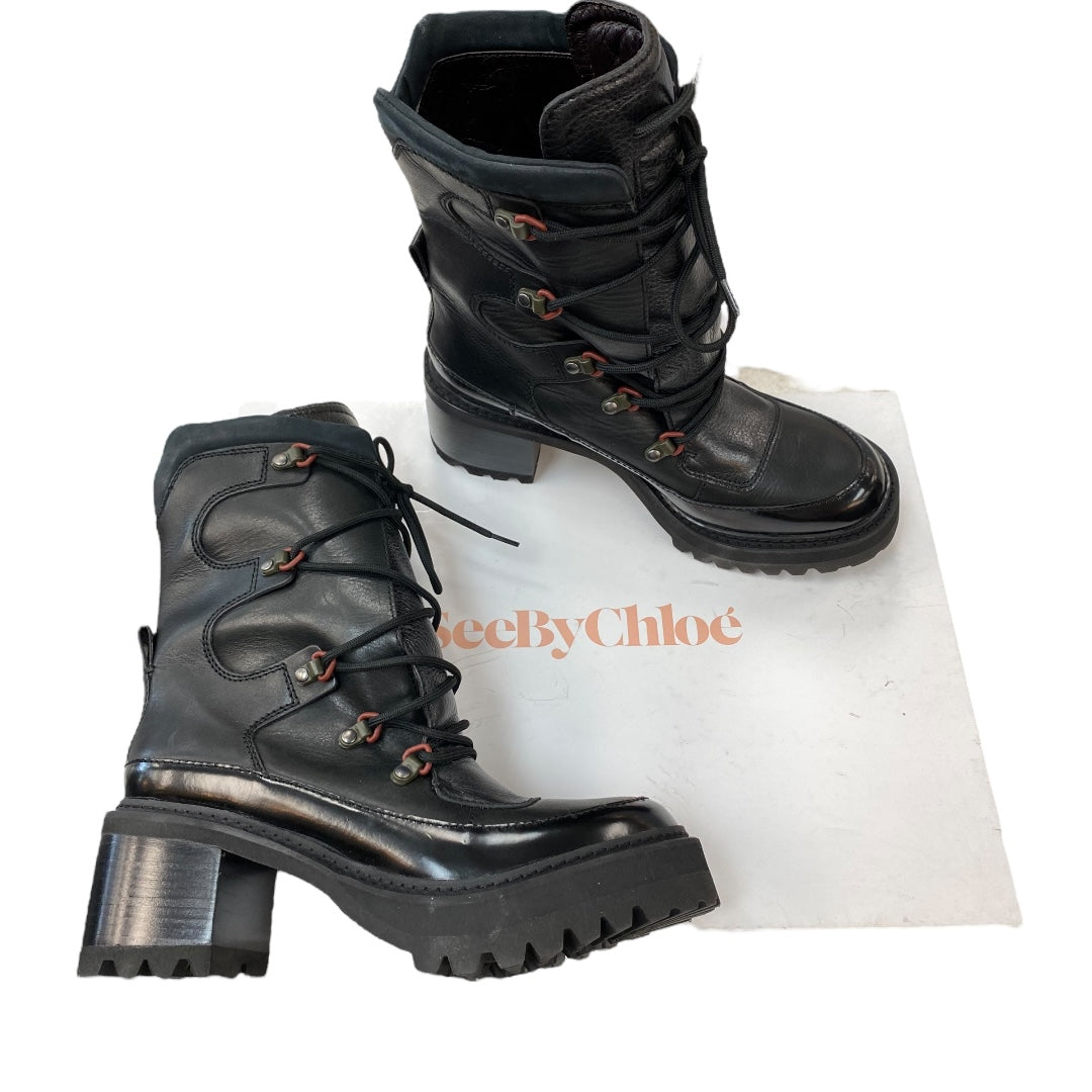 Boots Designer By See By Chloe In Black, Size:9