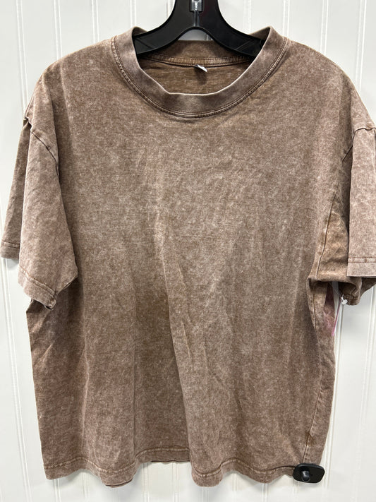 Top Ss Basic By Clothes Mentor In Brown, Size:M