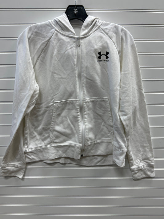 Sweatshirt Hoodie By Under Armour In White, Size:L