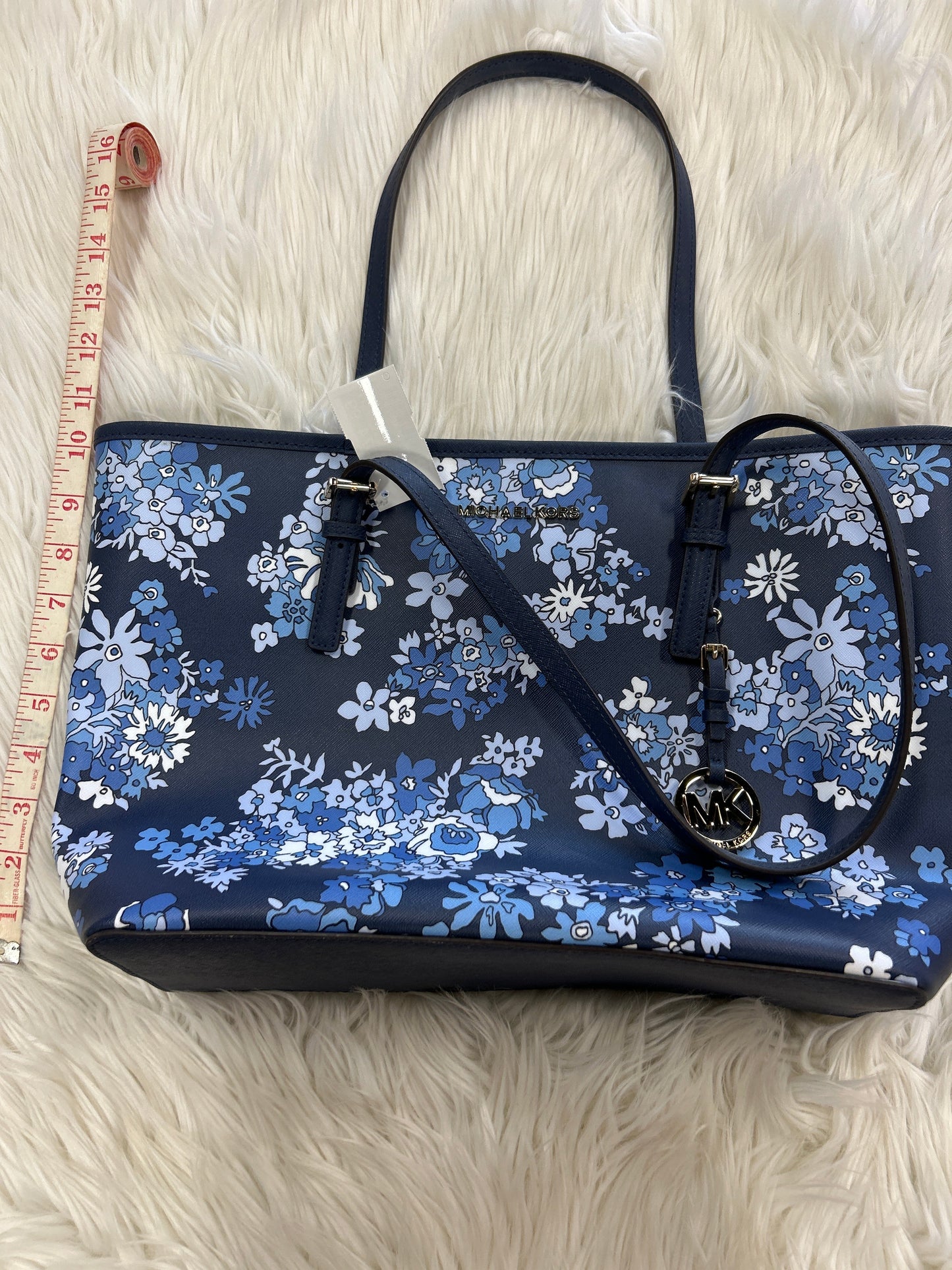 Handbag Designer By Michael Kors In Blue, Size:Large