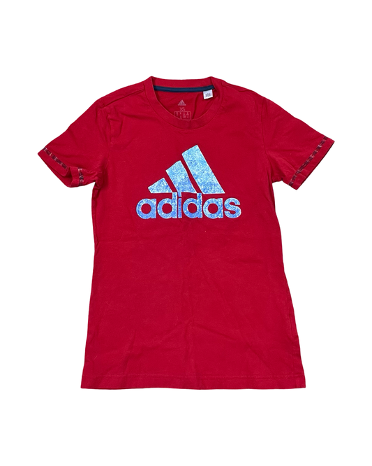 Top Ss By Adidas In Red, Size:Xs