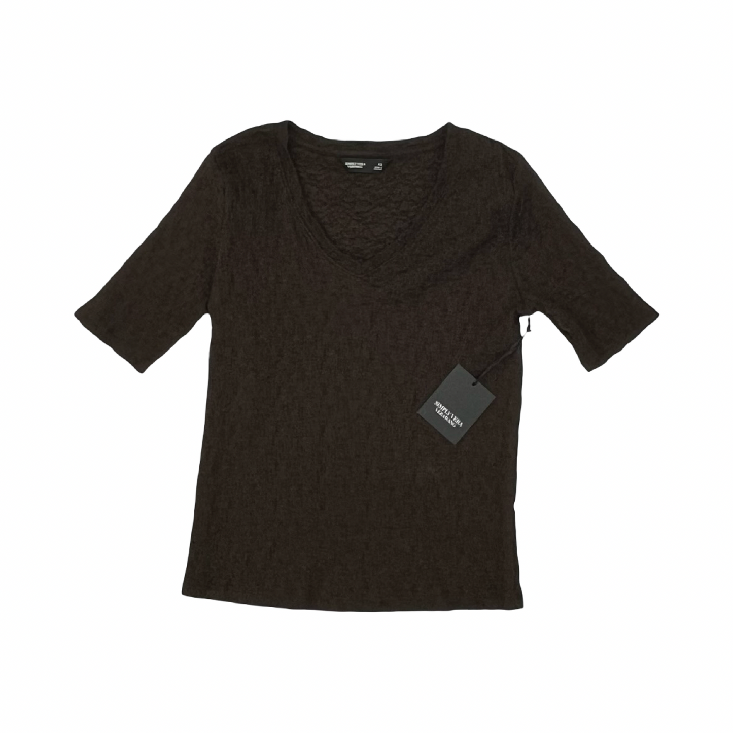 Top Ss By Simply Vera In Brown, Size:Xs