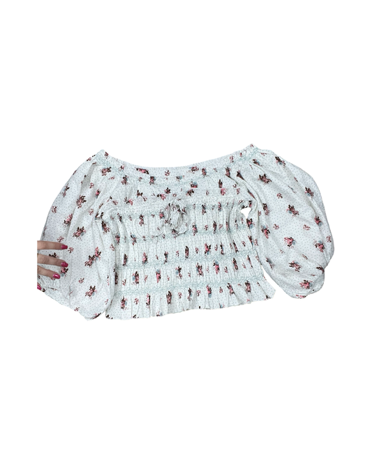 Top 3/4 Sleeve By Anthropologie In Blue & White, Size:Xl