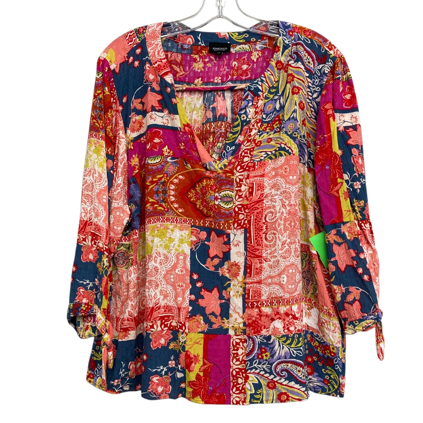 Top 3/4 Sleeve By Jones And Co In Multi, Size:2X