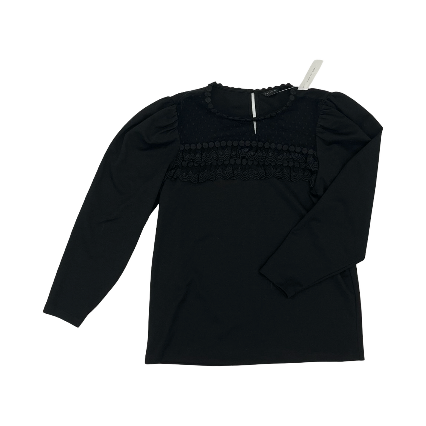 Blouse Ls By Ann Taylor In Black, Size:S