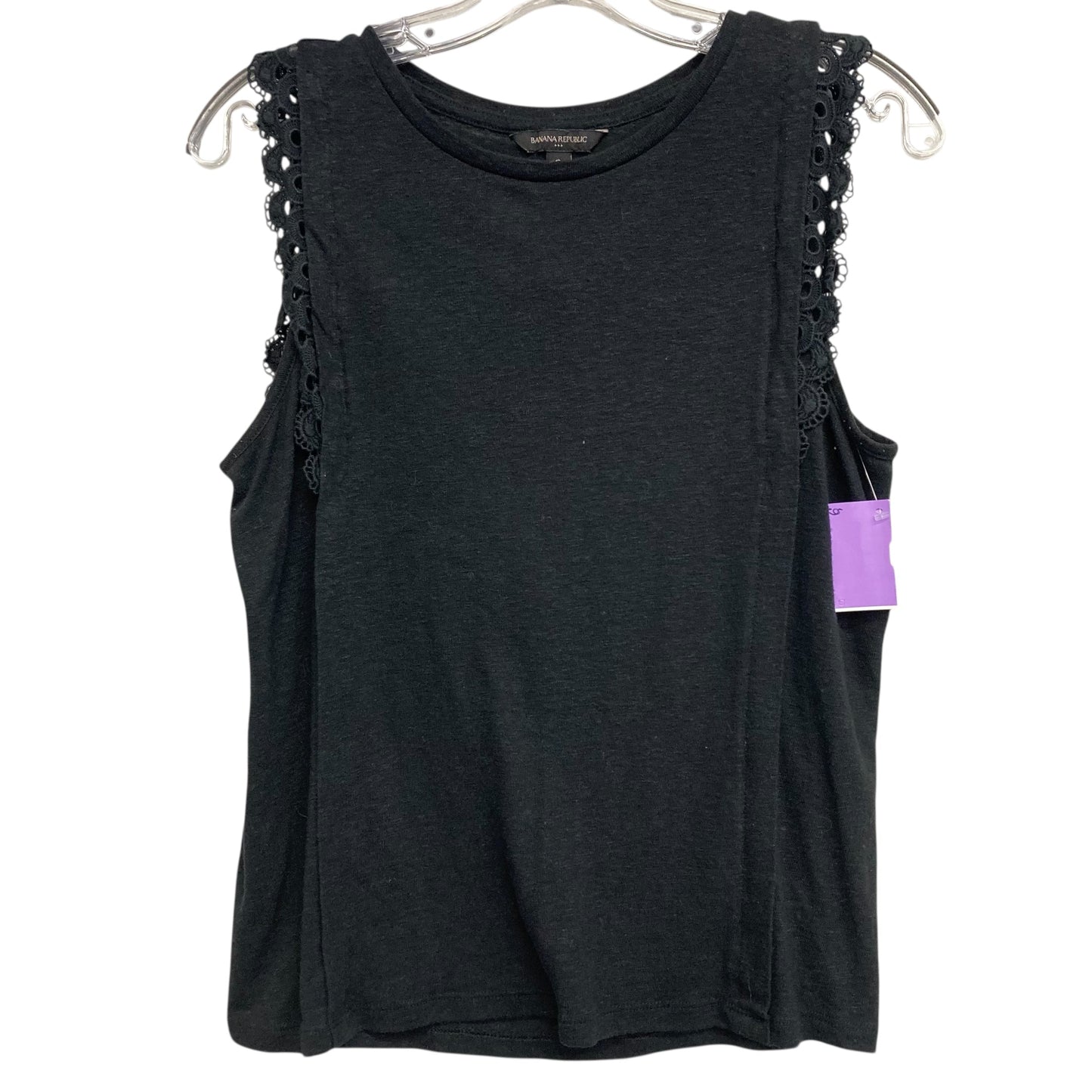 Top Sleeveless By Banana Republic In Black, Size:S