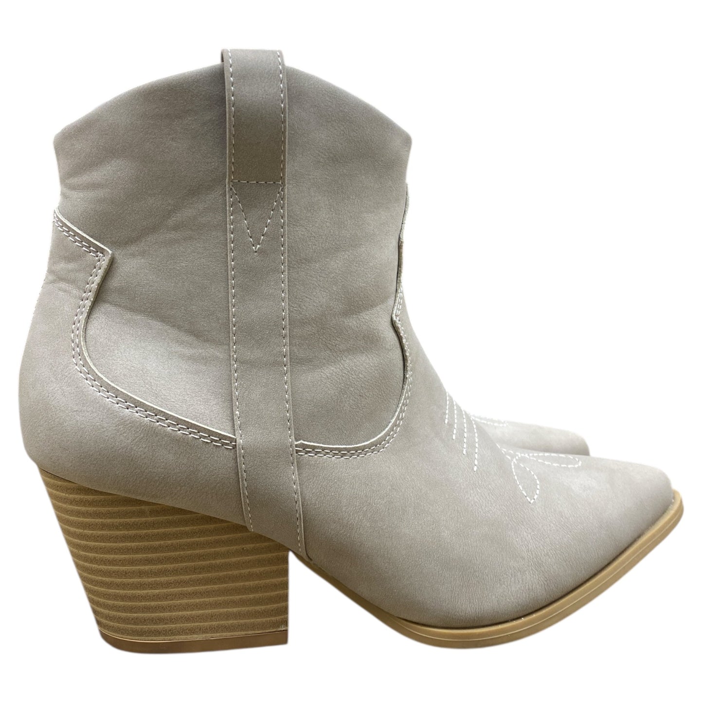 Boots Ankle Heels By Qupid In Grey, Size:7.5