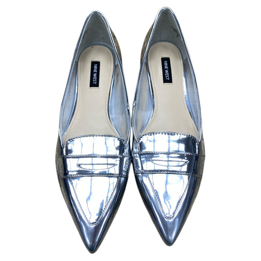 Shoes Flats By Nine West In Silver, Size:8.5