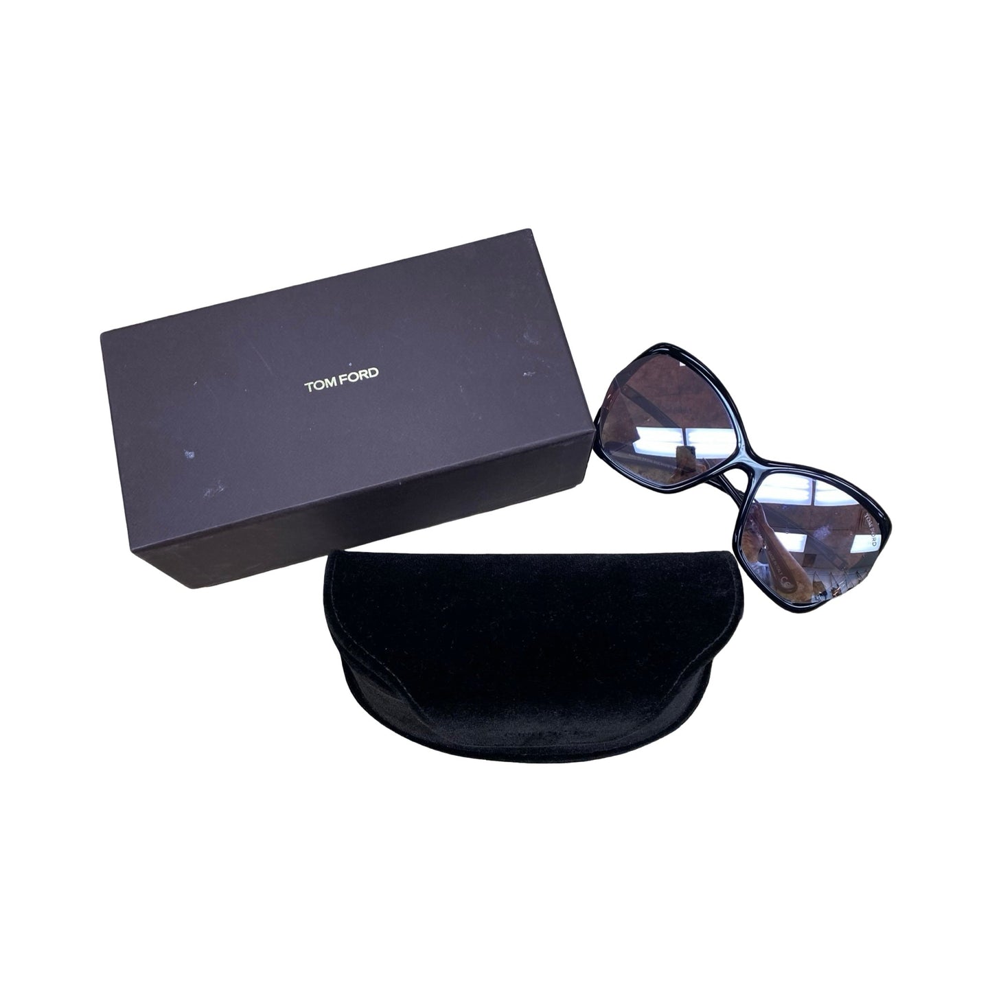 Sunglasses Luxury Designer By Tom Ford In Black, Size: