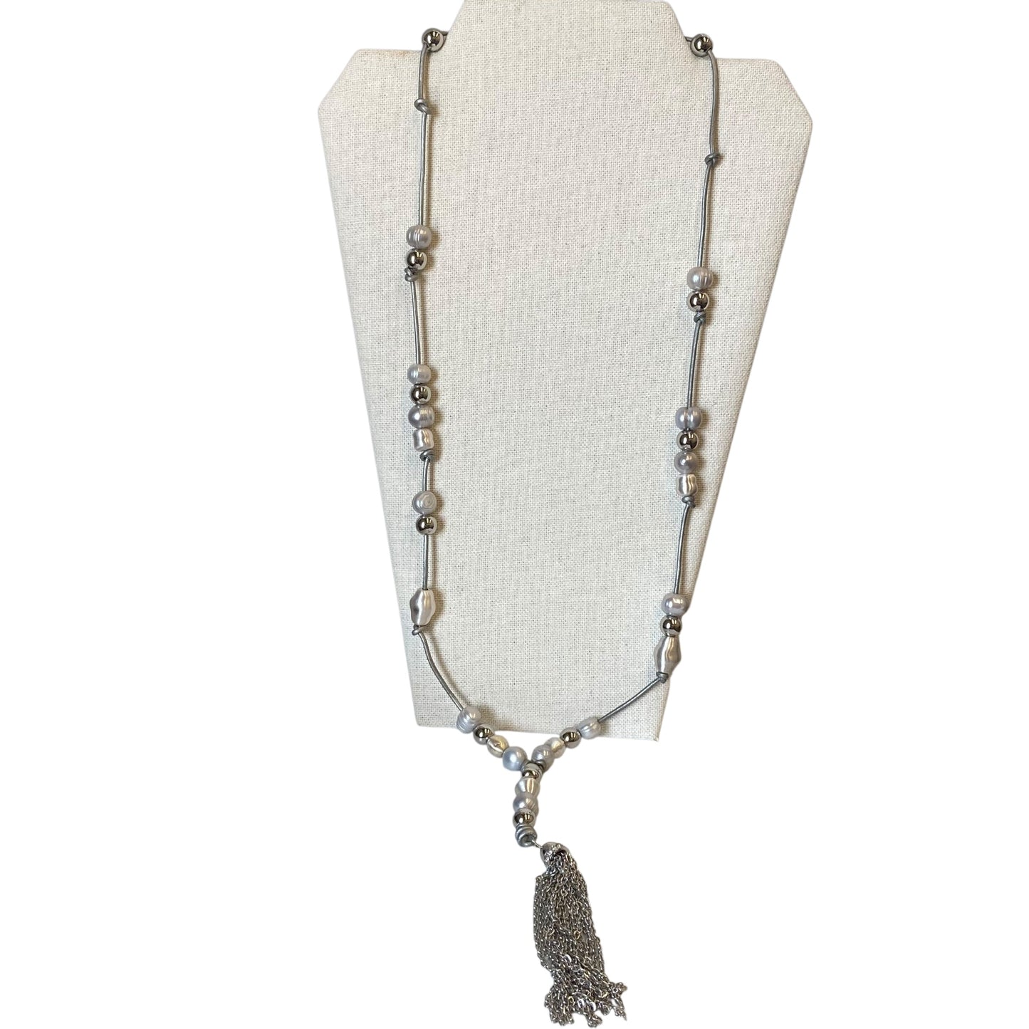 Necklace Lariat & Y-Drop By White House Black Market In Silver