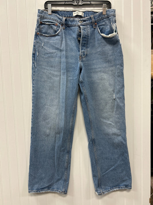 Jeans Straight By Abercrombie And Fitch In Blue Denim, Size:10P