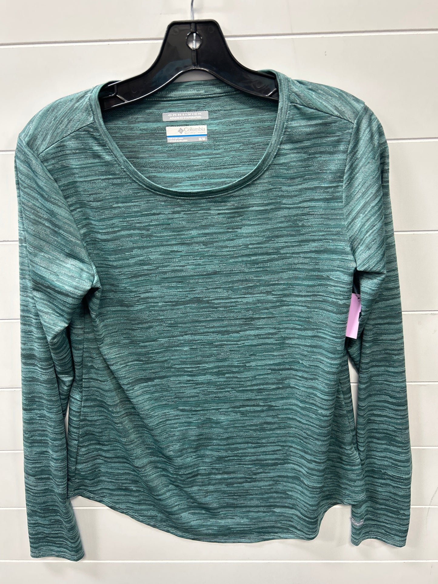 Athletic Top Ls Crewneck By Columbia In Teal, Size:M