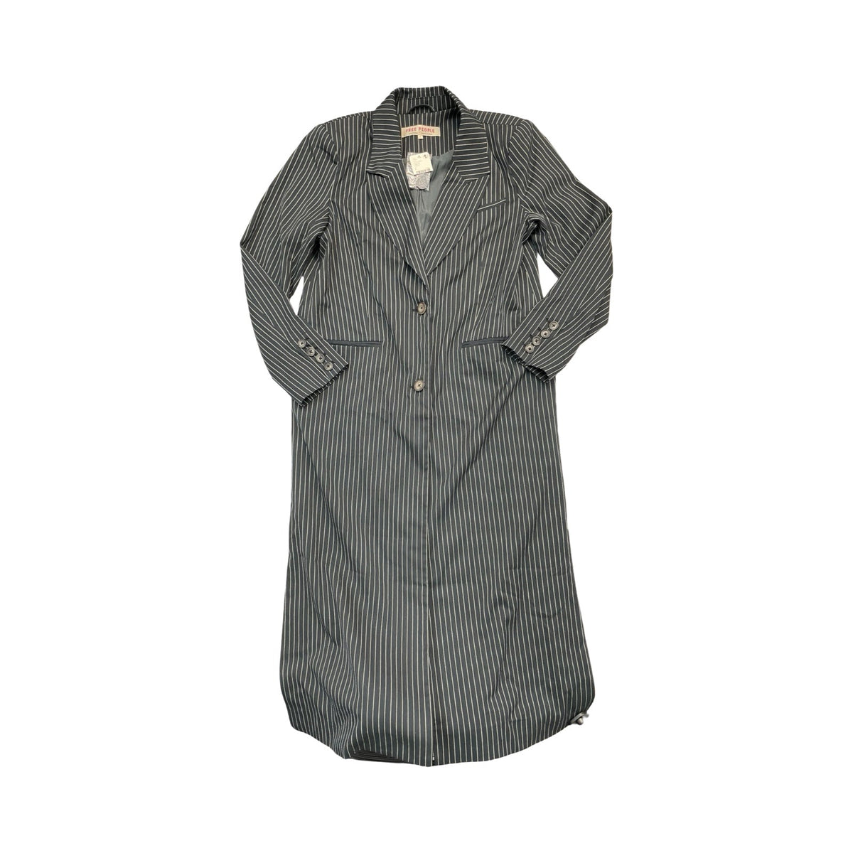 Coat Trench Coat By Free People In Striped Pattern, Size:L