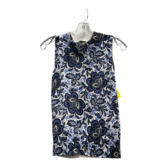 Top Sleeveless By Ann Taylor In Blue & White, Size:Xs